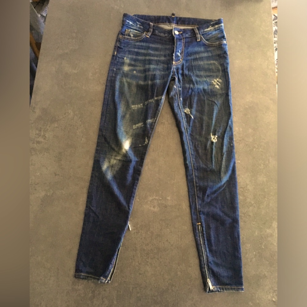 Dsquared embellished jeans with zip up from heel. EU 40= US 9.5
